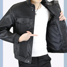Load image into Gallery viewer, Men&#39;s Fashion Barley-Weave Leather Jacket
